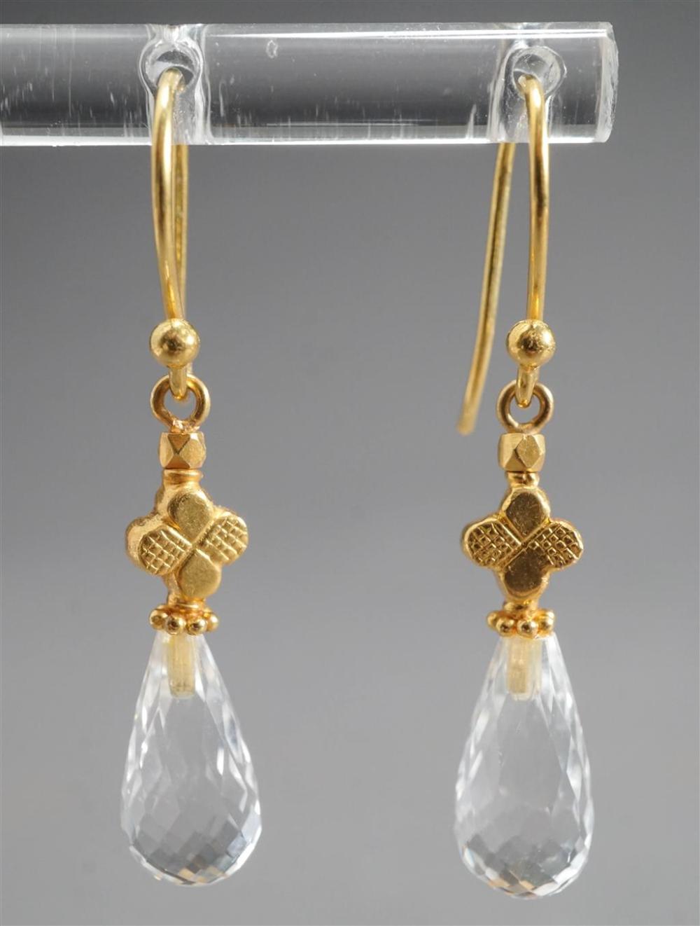PAIR OF TESTED 18-KARAT YELLOW-GOLD