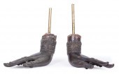 PAIR OF THAI BRONZE HANDS OF B