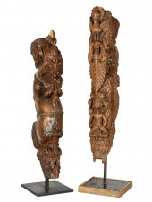 PAIR OF THAI CARVED FIGURESPai