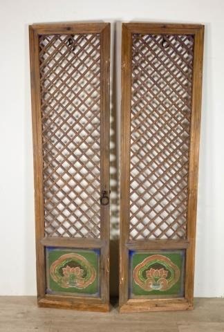 PAIR OF THAI CROSSHATCH DOORSPair