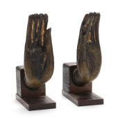 PAIR OF THAI GILT BRONZE BUDDH