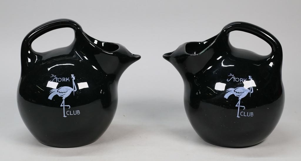 PAIR OF THE STORK CLUB POTTERY