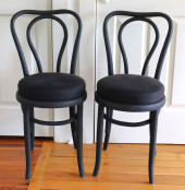 PAIR OF THONET STYLE BLACK PAI