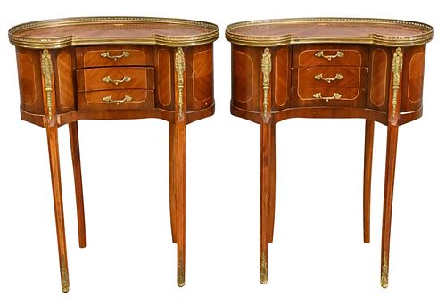 PAIR OF THREE DRAWER KIDNEY