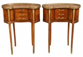 PAIR OF THREE DRAWER KIDNEY SH