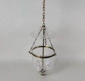 PAIR OF THREE LIGHT GLASS AND