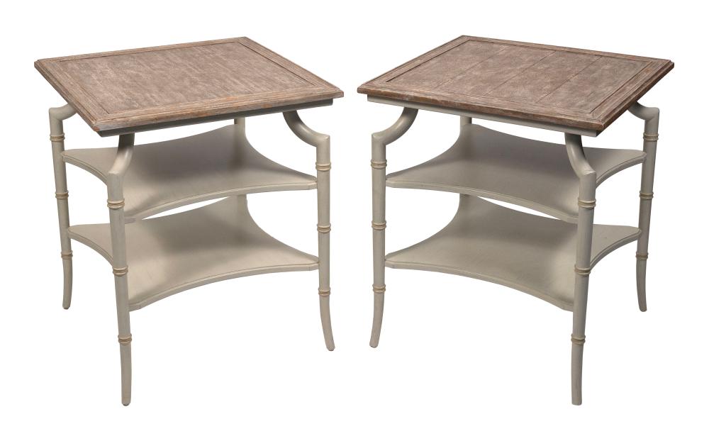PAIR OF THREE-TIER END-TABLES
