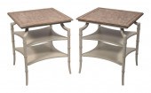PAIR OF THREE-TIER END-TABLES