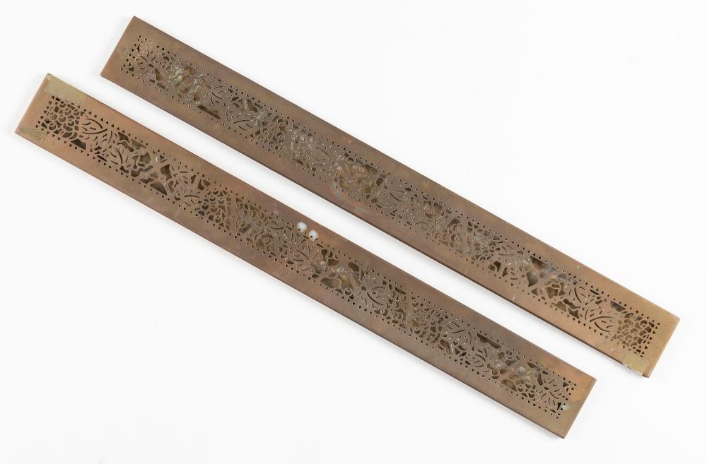 PAIR OF TIFFANY BRONZE DESK BLOTTER