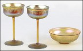 PAIR OF TIFFANY FAVRILE GOBLET