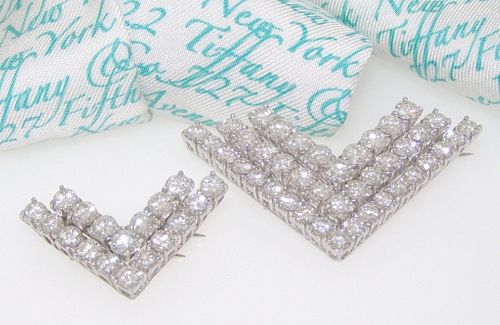 PAIR OF TIFFANY PLATINUM DIAMOND