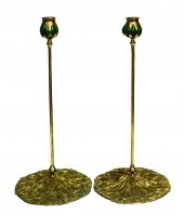 PAIR OF TIFFANY STUDIOS GILT B