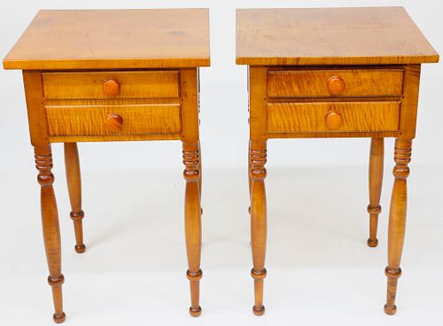 PAIR OF TIGER MAPLE SHERATON
