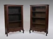 PAIR OF TIGER OAK BOOKCASES: 2
