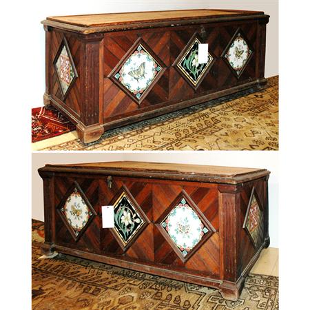 Pair of Tile Inset Wainscoted