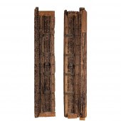 PAIR OF TIMURID CARVED WOOD DO