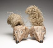 PAIR OF TIN DOG HEAD WALL PLAQ
