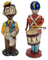 PAIR OF TIN LITHO WIND-UP FIGU