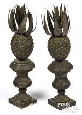 PAIR OF TIN PINEAPPLE ARCHITEC