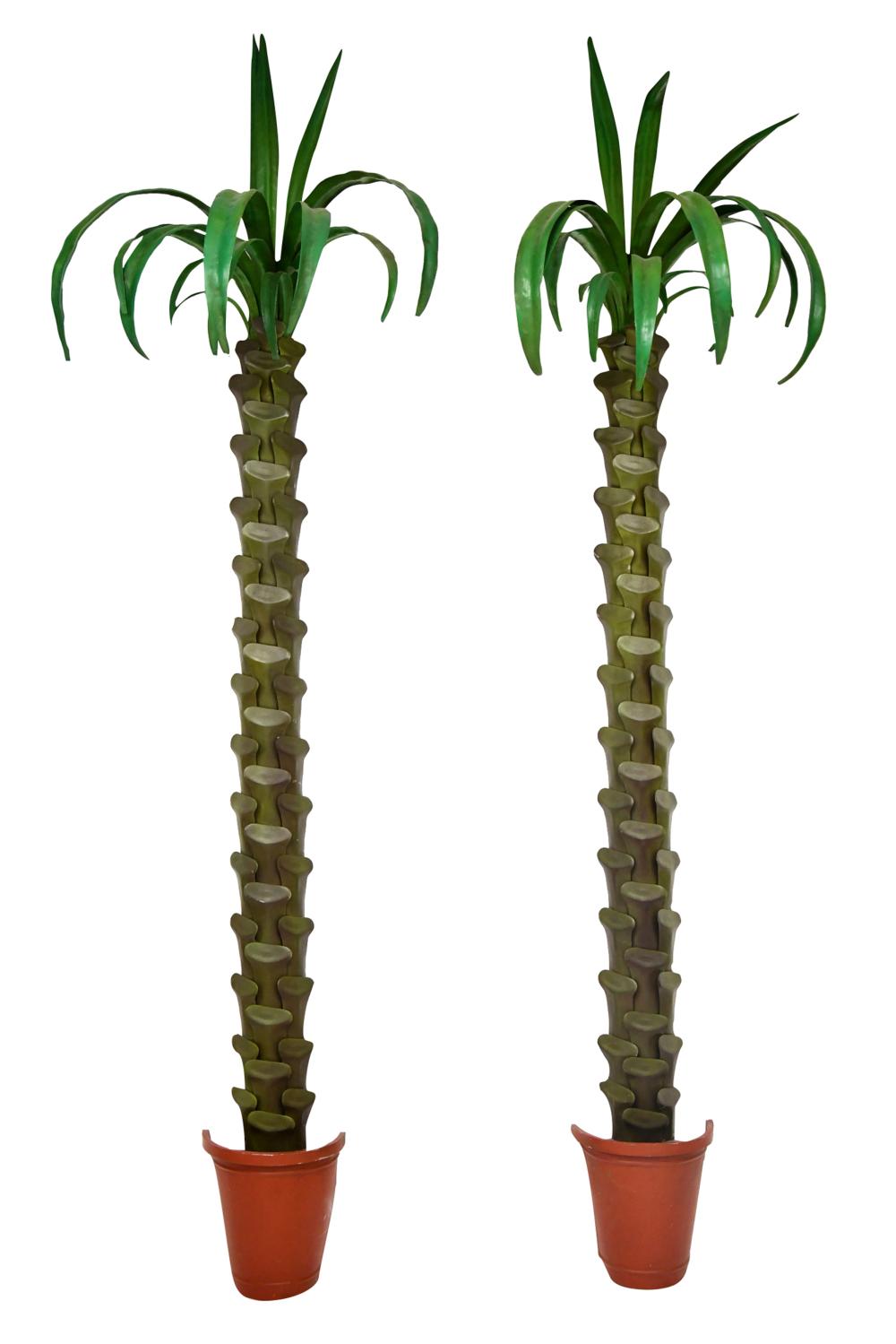 PAIR OF TOLE PALM-FORM