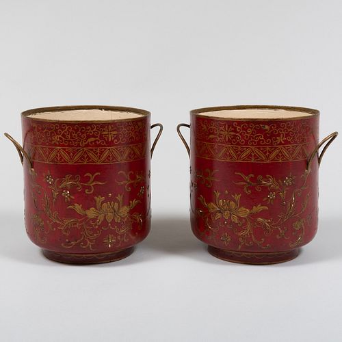 PAIR OF TOLE WINE