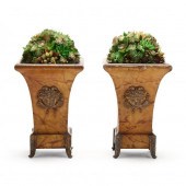 PAIR OF TOLEWARE CACHE POTS WI