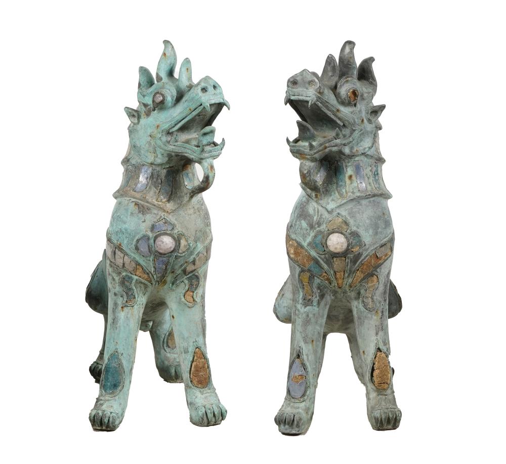 PAIR OF TONY DUQUETTE FOO DOG
