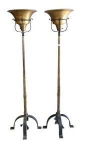 PAIR OF TORCHIERE FLOOR LAMPS,