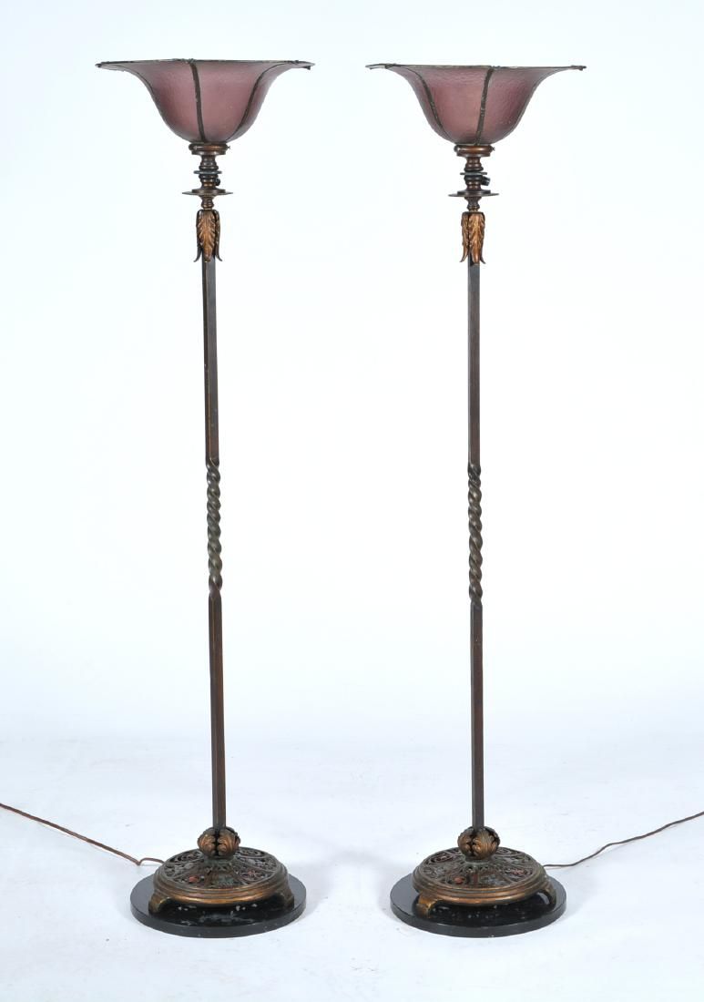 PAIR OF TORCHIERE FLOOR LAMPS