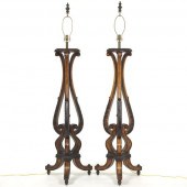 PAIR OF TORCHIERES WITH SILK S