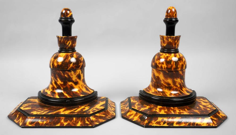 PAIR OF TORTOISHELL PAINTED WALL