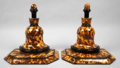 PAIR OF TORTOISHELL PAINTED WA