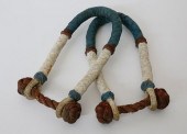 PAIR OF TRICOLOR PAINTED ROPE