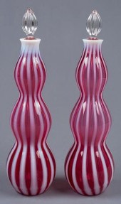 PAIR OF TRIPLE GOURD BLOWN GLA