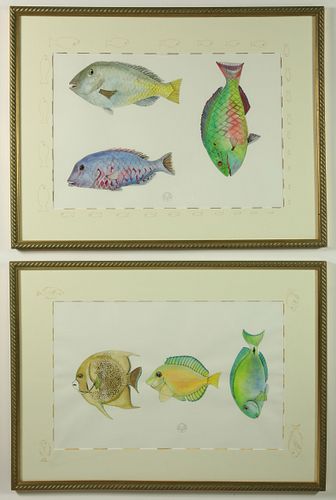 PAIR OF TROPICAL FISH WATERCOLORS