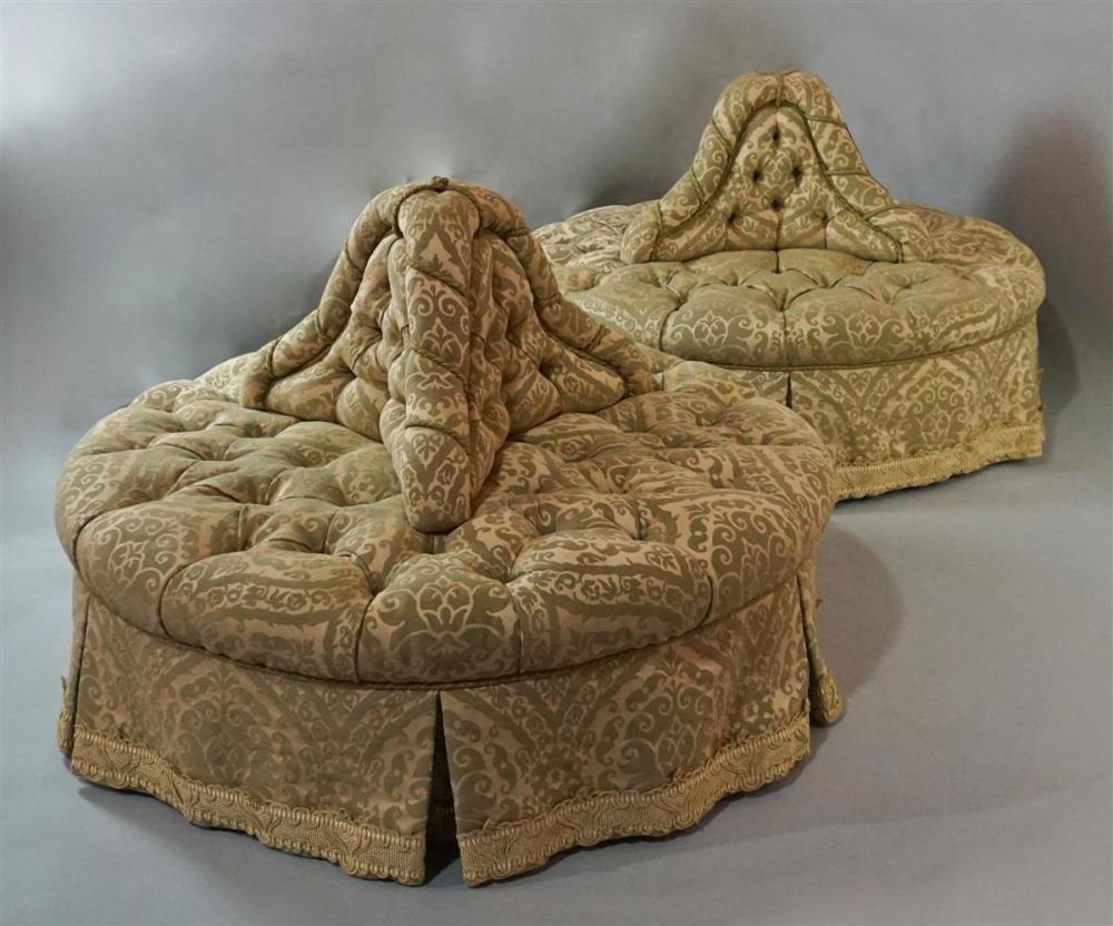 PAIR OF TUFTED CIRCULAR