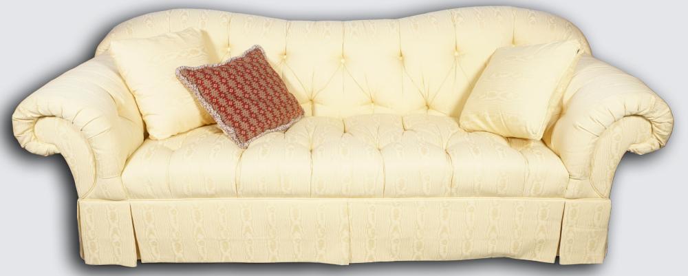 PAIR OF TUFTED PALE YELLOW