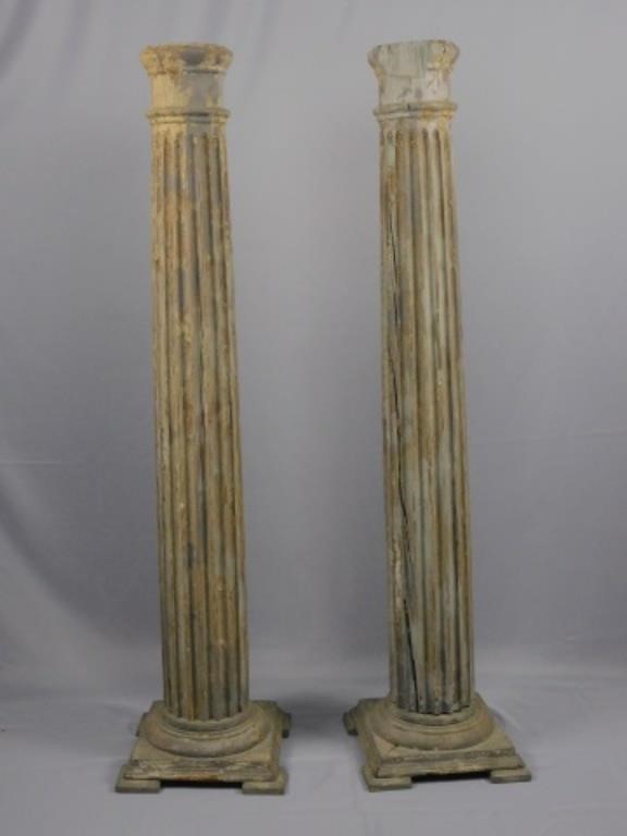 PAIR OF TURNED AND REEDED