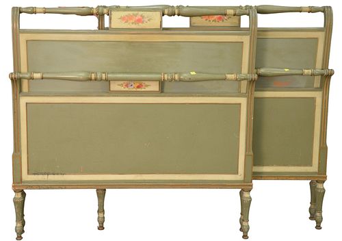 PAIR OF TWIN BEDS, PAINT