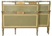 PAIR OF TWIN BEDS, PAINT DECOR