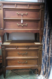 PAIR OF TWO DRAWER END TABLES