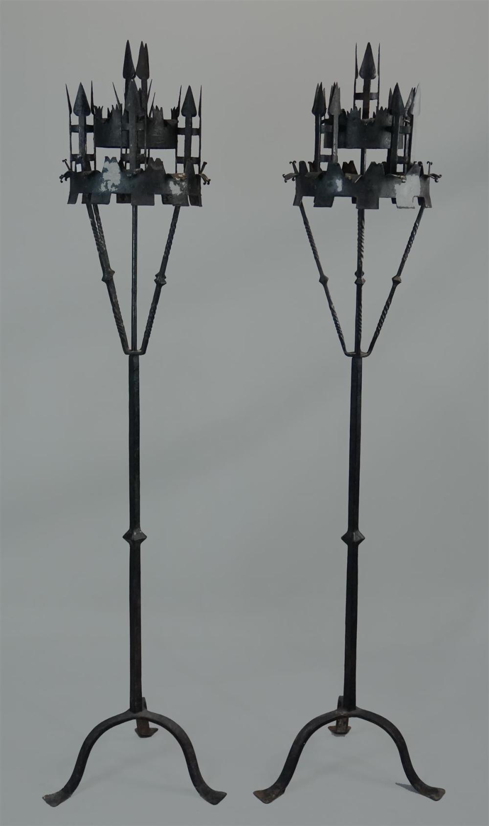 PAIR OF TWO-PART GOTHIC REVIVAL