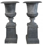 PAIR OF TWO PART IRON OUTDOOR