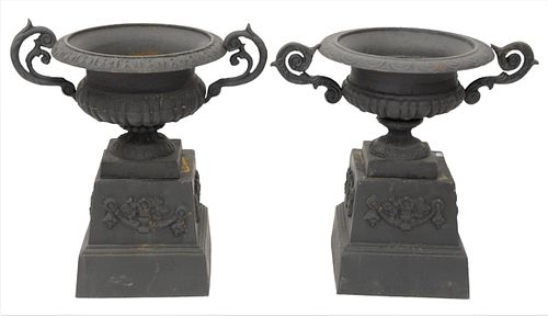 PAIR OF TWO PART IRON OUTDOOR