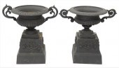 PAIR OF TWO PART IRON OUTDOOR