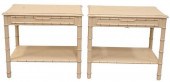 PAIR OF TWO TIER OCCASIONAL TA