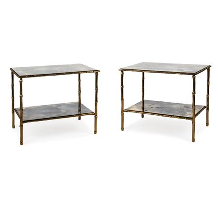 Pair of Two-Tier Tables 	 