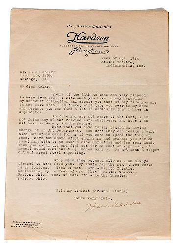 PAIR OF TYPED LETTERS SIGNED,