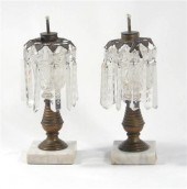 Pair of uncolored pressed glas