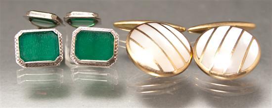 Pair of unmarked yellow gold and
